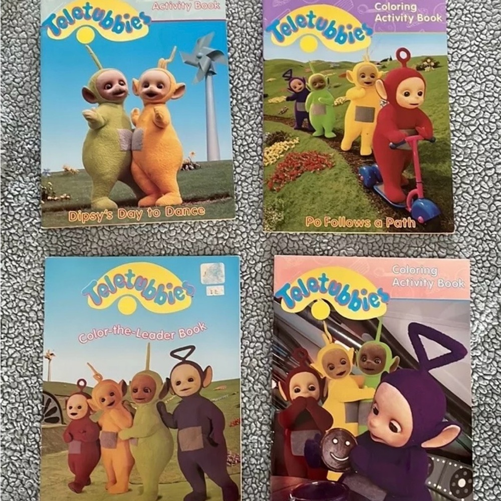 Teletubbies Vintage Coloring Book Lot of 4